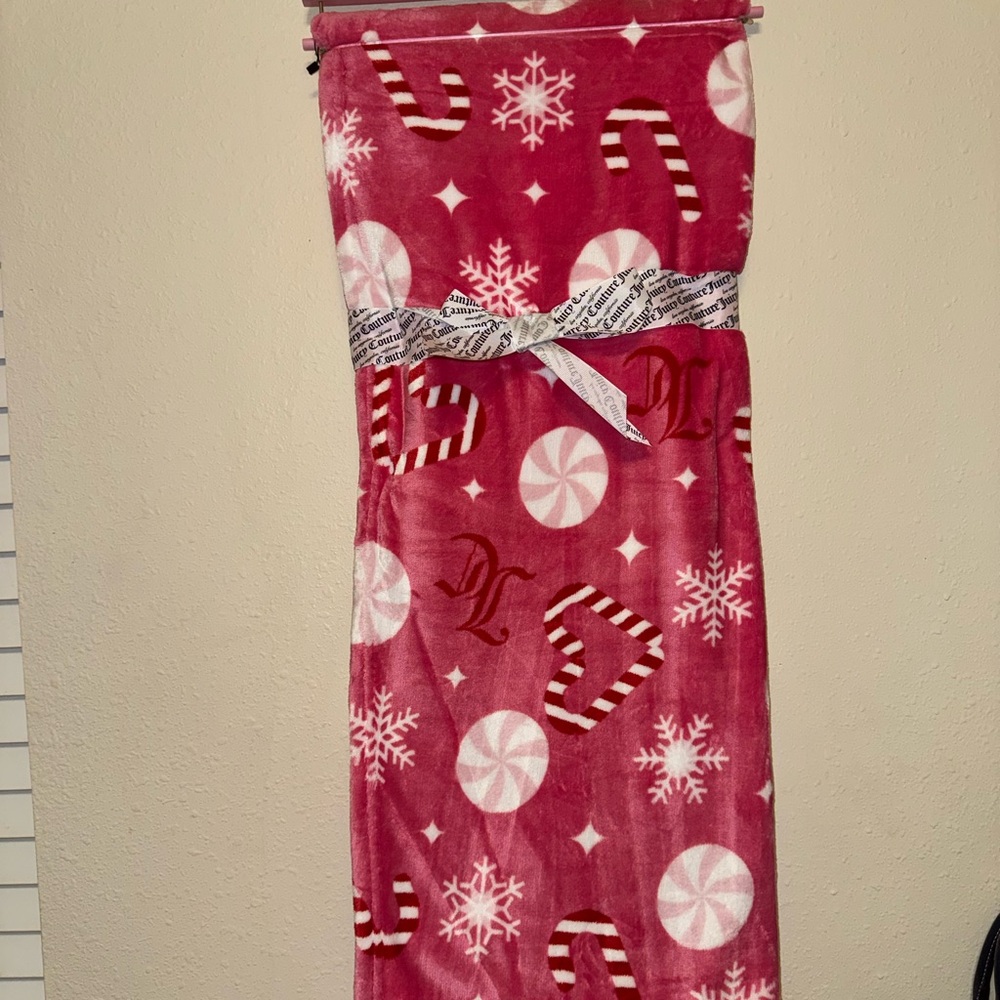 Juicy Couture Pink Christmas  Throw Blanket